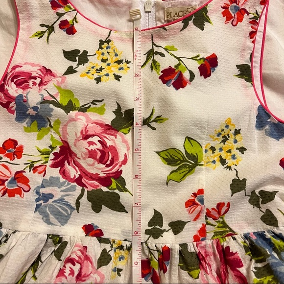 Girls childrens place flare dress size 8 floral Easter print - Picture 4 of 6